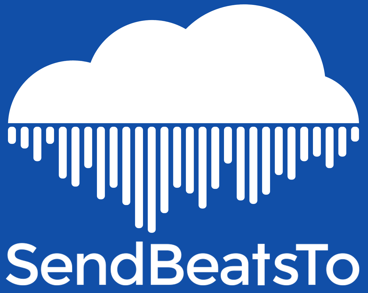 SendBeatsTo Logo, Blue Background